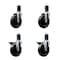 Service Caster 5'' Hard Rubber Wheel Swivel 1-5/8'' Expand Stem Caster Set 2 Brakes, 4PK SCC-EX20S514-HRS-2-PLB-2-158 - alternate 1